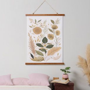 Tapisserie Suspendue Feuilles D'Automne Et Art Fleur