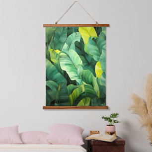 Tapisserie Suspendue Feuilles tropicales, botanique abstraite, jungle, 