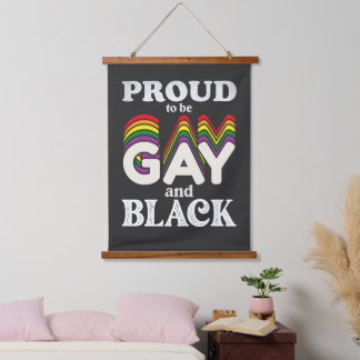 Tapisserie Suspendue Fier d'être gay et noir Fierté LGBT