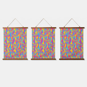 Tapisserie Suspendue Fière Fierté Pansexuelle Groovy Trippy Squiggly Qu