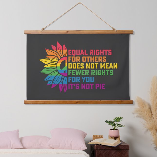 Tapisserie Suspendue Fierté LGBT Tournesol Droits Égaux Pour Les Autres (Chambre à coucher)