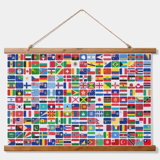 Tapisserie Suspendue Flags de la nation World All Countries (Devant)
