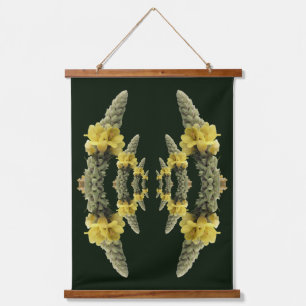 Tapisserie Suspendue Fleur de Mullein Jaune Sauvage Abstraite