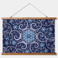 Fleur de vie Mandala - Bleu Argent
