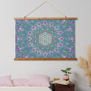 Tapisserie Suspendue Fleur De Vie - Mandala India Style 1