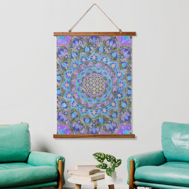 Tapisserie Suspendue Fleur De Vie - Mandala India Style 2 (Salon)