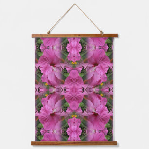 Tapisserie Suspendue Fleur d'Hibiscus Rose Art Abstrait