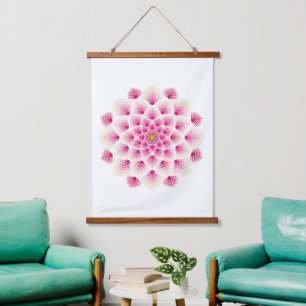 Tapisserie Suspendue Fleur Mandala rose