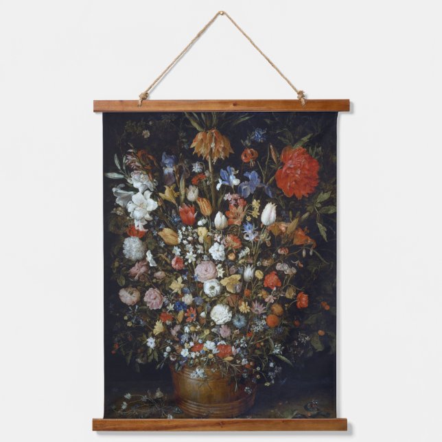 Tapisserie Suspendue Fleurs dans un bateau en bois Jan Brueghel l'aîné (Recto)
