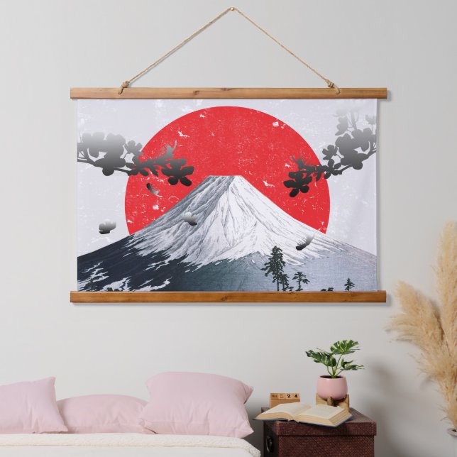Tapisserie Suspendue Fleurs de cerisiers Mont Fuji Japon (Chambre à coucher)