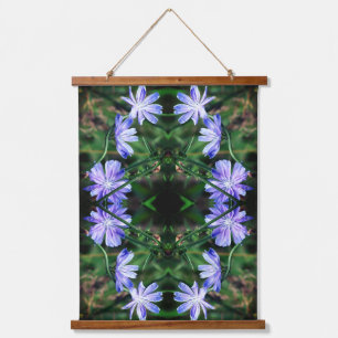 Tapisserie Suspendue Fleurs de chicorée bleu sauvage Abstraites