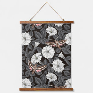 Tapisserie Suspendue Fleurs de lune et sphinx Moths 2