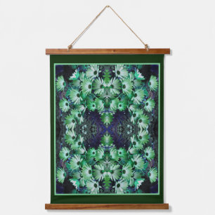 Tapisserie Suspendue Fleurs de marguerite africaines vertes Abstraites