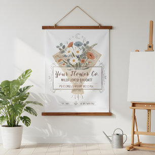 Tapisserie Suspendue Fleurs de page de roman vintage sur mesure