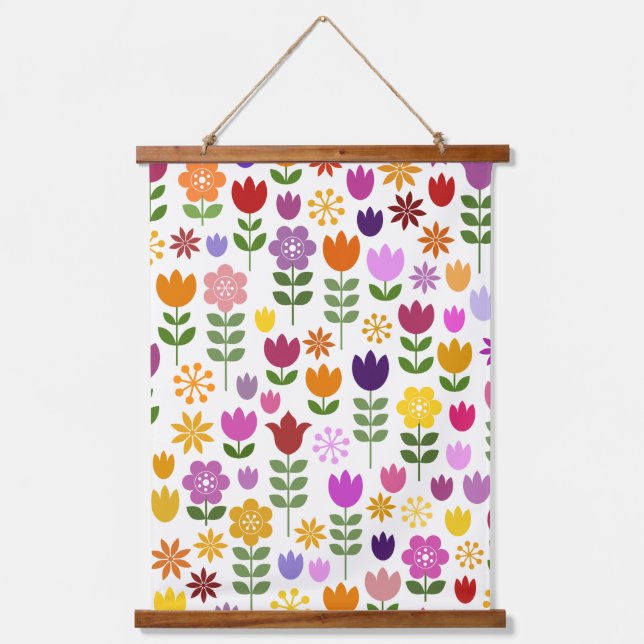 Tapisserie Suspendue Fleurs de style scandinave Grand Motif (Recto)