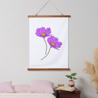Tapisserie Suspendue Fleurs Deux Cosmos Violets