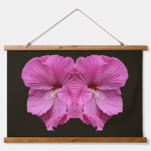 Tapisserie Suspendue Fleurs d'Hibiscus roses Abstraites