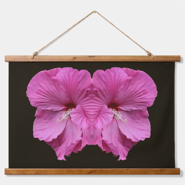 Tapisserie Suspendue Fleurs d'Hibiscus roses Abstraites (Devant)