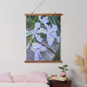 Tapisserie Suspendue Fleurs d'Iris Violet Clair