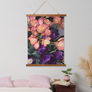 Tapisserie Suspendue Fleurs orange et violette