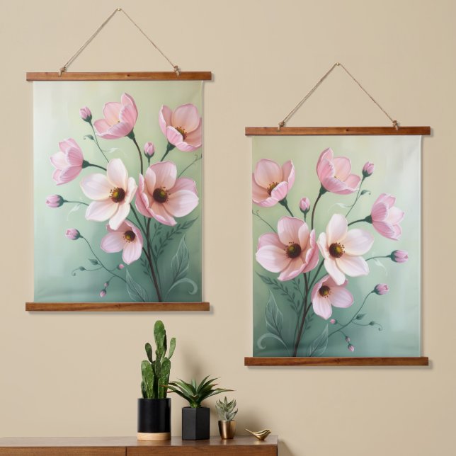 Tapisserie Suspendue Floral Tapestry Wall Décor (Asymétrique)