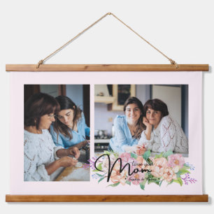Tapisserie Suspendue Flower Script Love You Mom 4 Photo Collage
