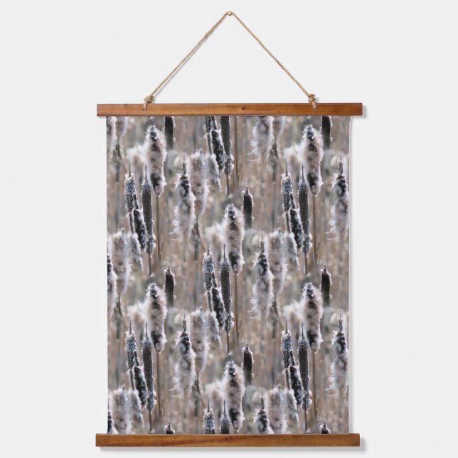 Tapisserie Suspendue Fluffy Cattails Nature Pattern  (Recto)