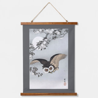 Tapisserie Suspendue Flying Owl and Full Moon, Koson, Ukiyo-e