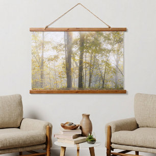 Tapisserie Suspendue Forêt ensoleillée, photo de nature moderne