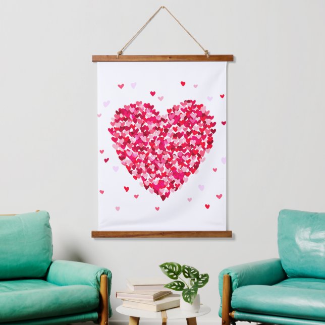 Tapisserie Suspendue Forme de coeur Valentines Jour Amour Cadeau (Salon)