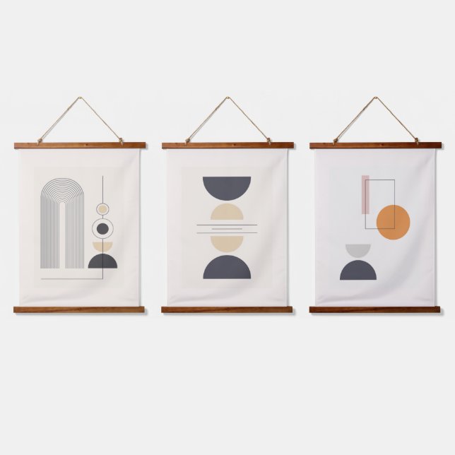 Tapisserie Suspendue Formes géométriques en trois compositions (Tripler)