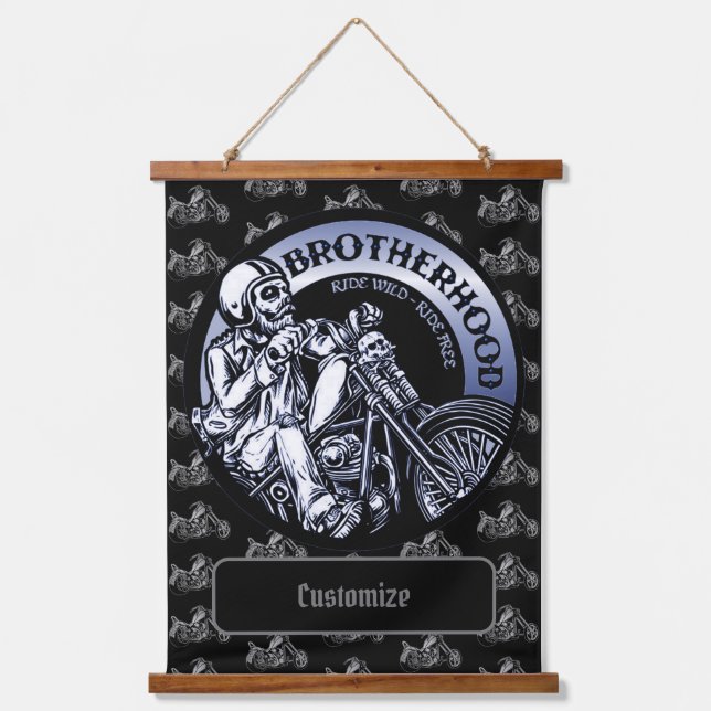 Tapisserie Suspendue Fraternité Biker personnalisée (Recto)