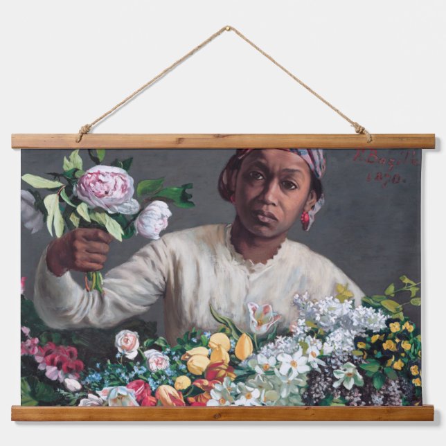 Tapisserie Suspendue Frédéric Bazille - Jeune femme aux pivoines (Devant)