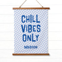 Funky Type Blue Wave Motif avec nom Ado Enfants
