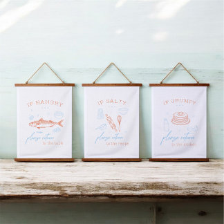 Tapisserie Suspendue Funny Kitchen Humor Foodie Quote Poster Set