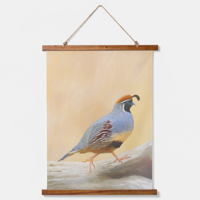 Tapisserie Suspendue Gambrel's Quail Painting - Art d'origine des oisea (Recto)