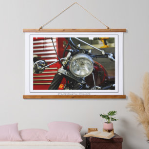 Tapisserie Suspendue Garage moto rouge Motorbike