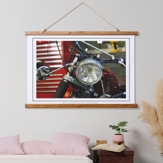 Tapisserie Suspendue Garage moto rouge Motorbike (Chambre à coucher)
