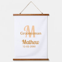 Garçon d'honneur orange nom lettre date pastel mas