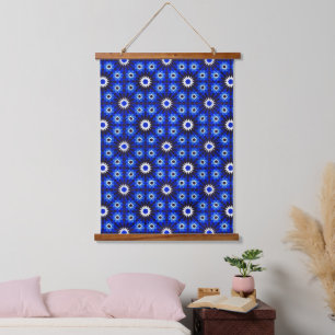 Tapisserie Suspendue Géométrie en zellige bleu mystique