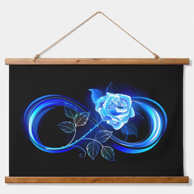 Tapisserie Suspendue Glowing infinity with blue rose (Devant)