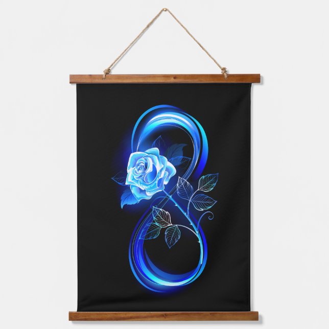 Tapisserie Suspendue Glowing infinity with blue rose (Recto)