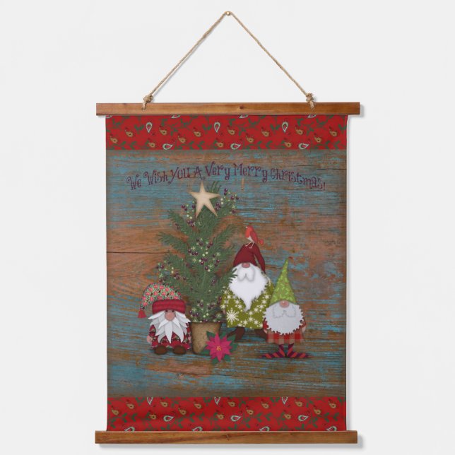 Tapisserie Suspendue Gnomes vous souhaite un joyeux Noël (Recto)