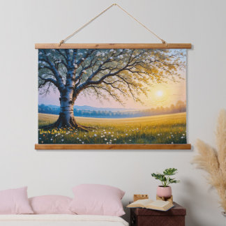 Tapisserie Suspendue Golden Hour Birch Tree Meadow