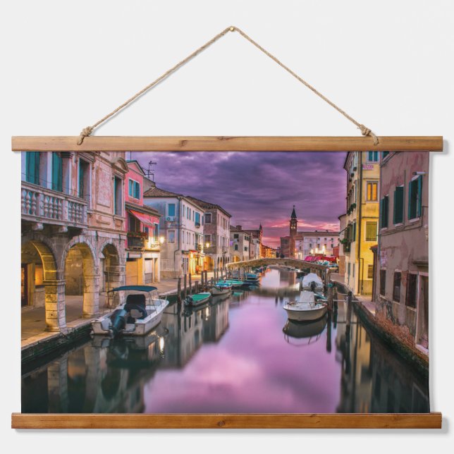 Tapisserie Suspendue Grand Canal pittoresque en Italie au coucher du so (Devant)
