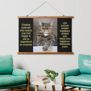 Tapisserie Suspendue Gray Feline Chat vous regardant Suspendu Tapisseri