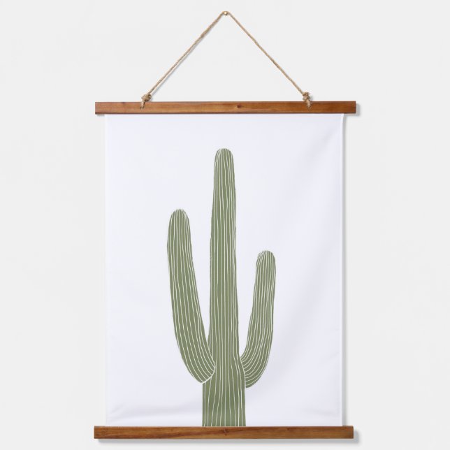 Tapisserie Suspendue Green Saguaro Cactus Southwestern Nursery Decor (Recto)