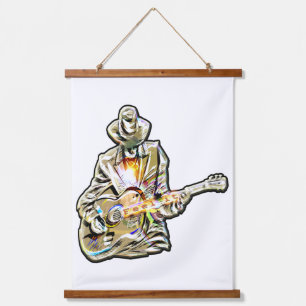 Tapisserie Suspendue Guitar Blues Mann - Sentez-le
