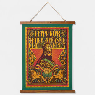 Tapisserie Suspendue Haile Selassie Jah Rastafari Rasta Reggae Racines 