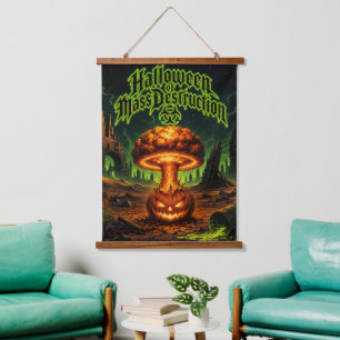 Tapisserie Suspendue Halloween de destruction massive Citrouille radioa